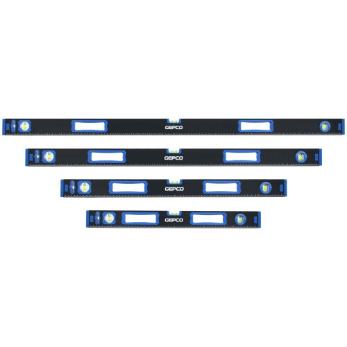 Profi Wasserwaagen Set 4-tlg Aluminium 3 Libellen 60 + 80 + 120 + 200 cm Lineal